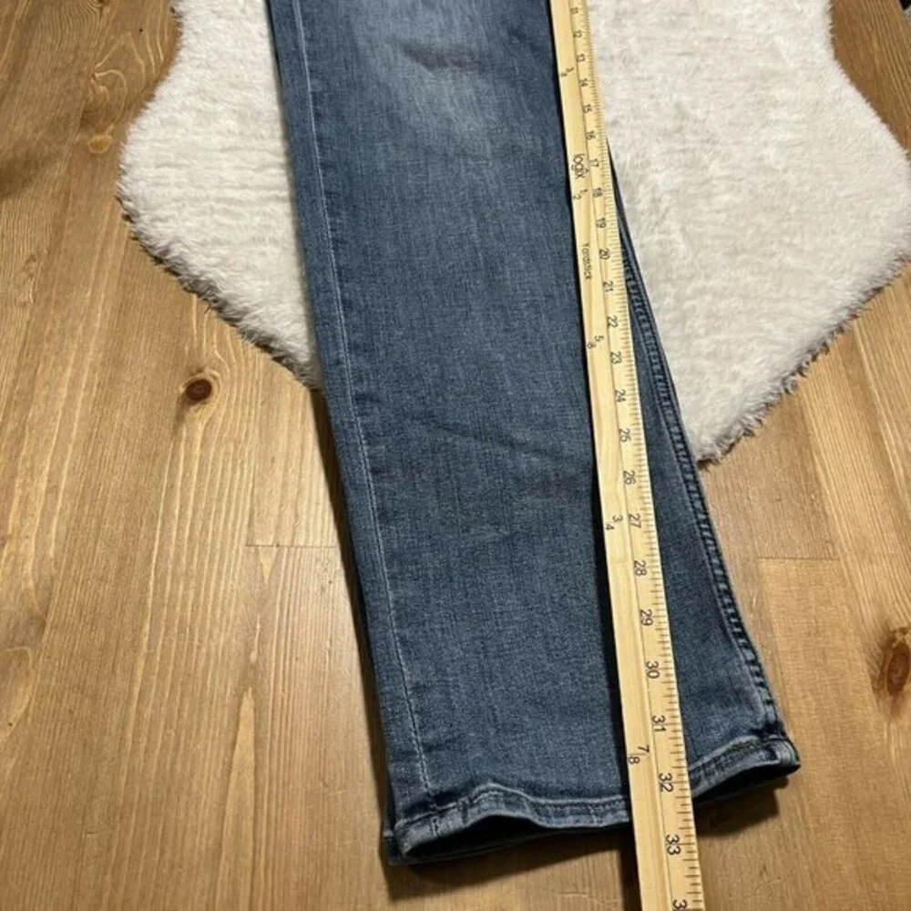 Banana Republic Mens Slim Fit Mid Rise Stretch Blue Jeans Distressed Sz 34 x 34